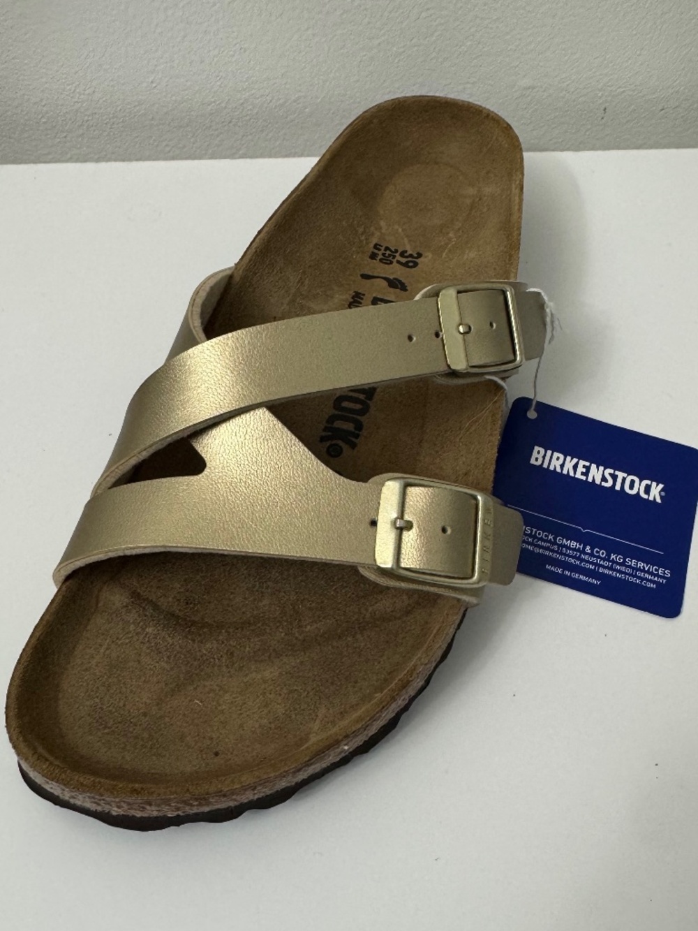 BIRKENSTOCK Yao Balance Gold Birko-Flor Sandals Women 8.5–9 EU 39 NEW